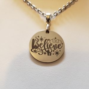 "Minnie Mouse Believe" Pendant Necklace